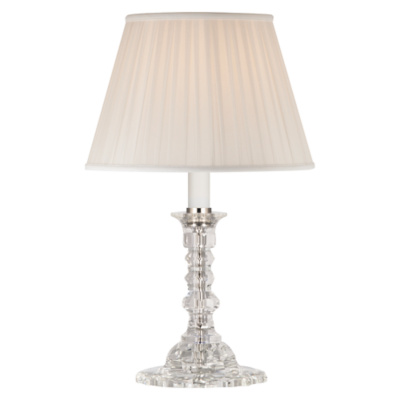Felicity Accent Lamp in Crystal with Pleated Silk Shade